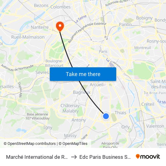 Marché International de Rungis to Edc Paris Business School map