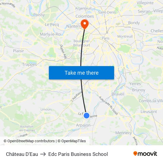 Château D'Eau to Edc Paris Business School map