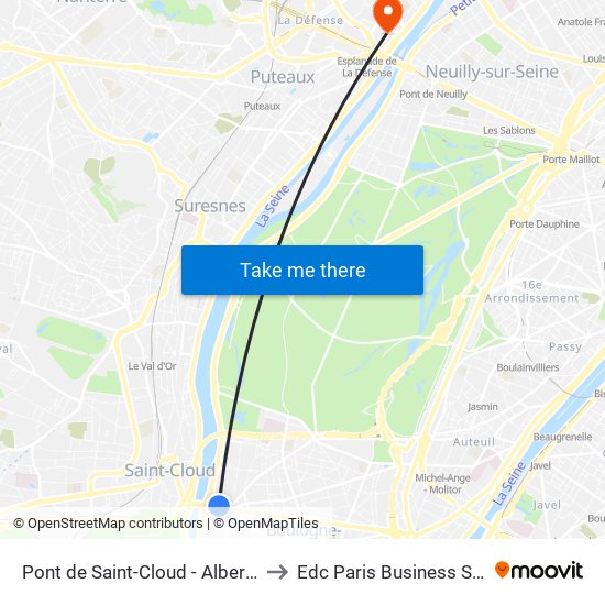 Pont de Saint-Cloud - Albert Kahn to Edc Paris Business School map