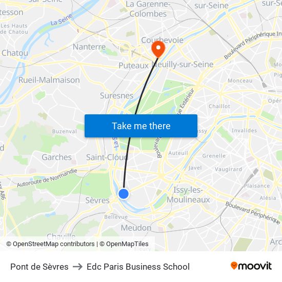 Pont de Sèvres to Edc Paris Business School map