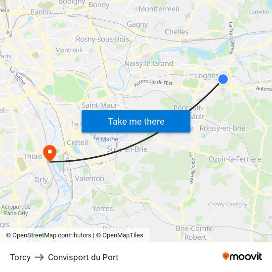 Torcy to Convisport du Port map