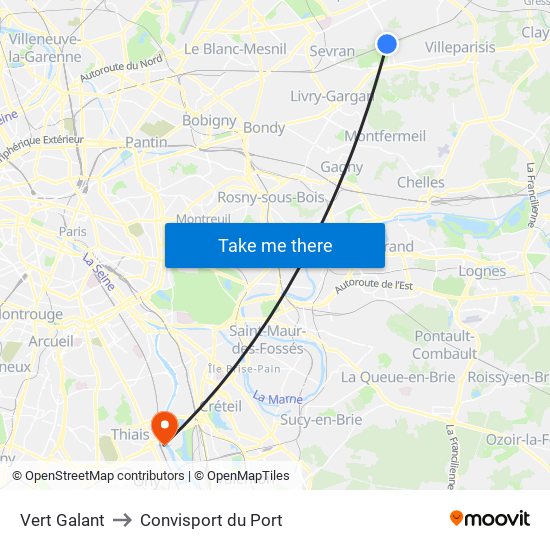 Vert Galant to Convisport du Port map