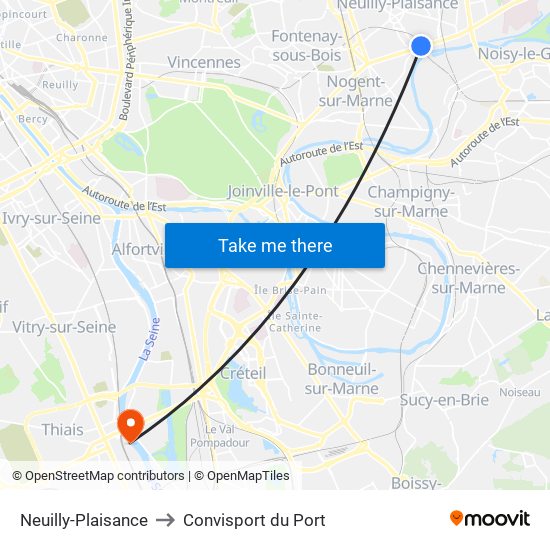 Neuilly-Plaisance to Convisport du Port map