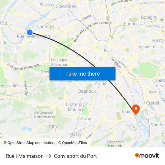 Rueil-Malmaison to Convisport du Port map