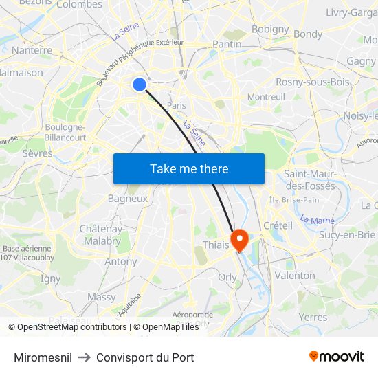 Miromesnil to Convisport du Port map