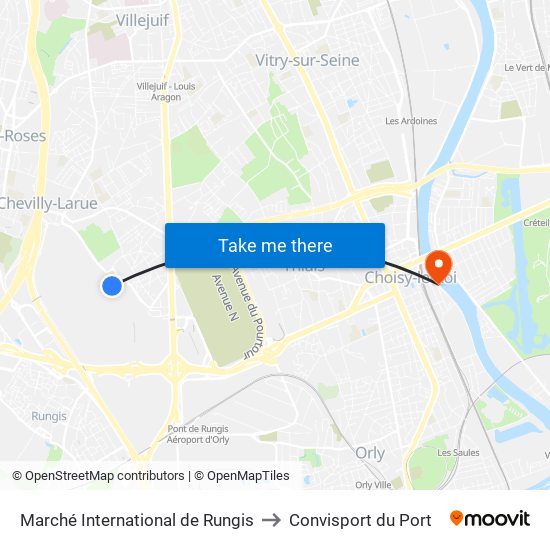 Marché International de Rungis to Convisport du Port map