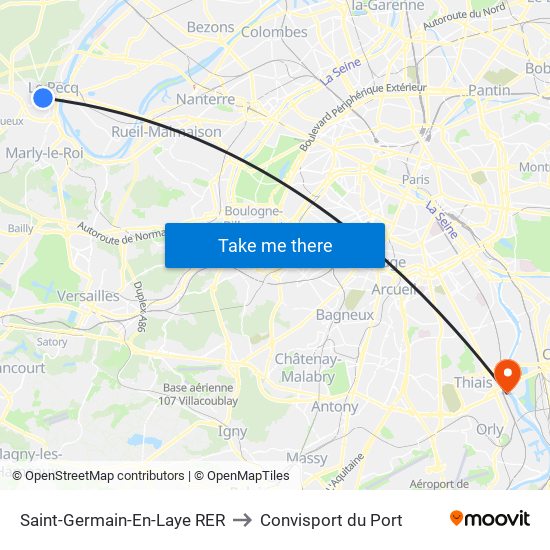 Saint-Germain-En-Laye RER to Convisport du Port map