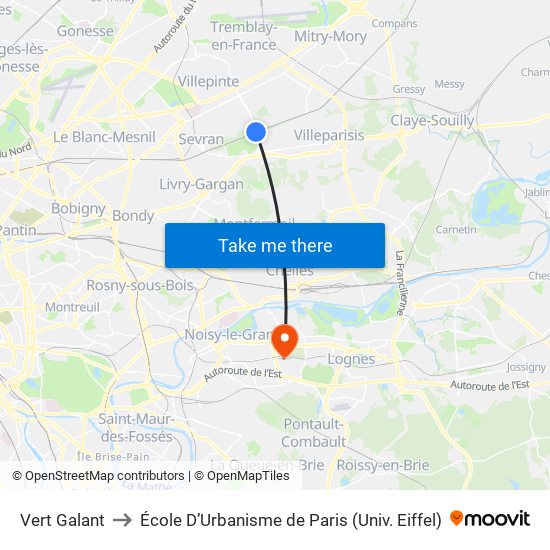 Vert Galant to École D’Urbanisme de Paris (Univ. Eiffel) map