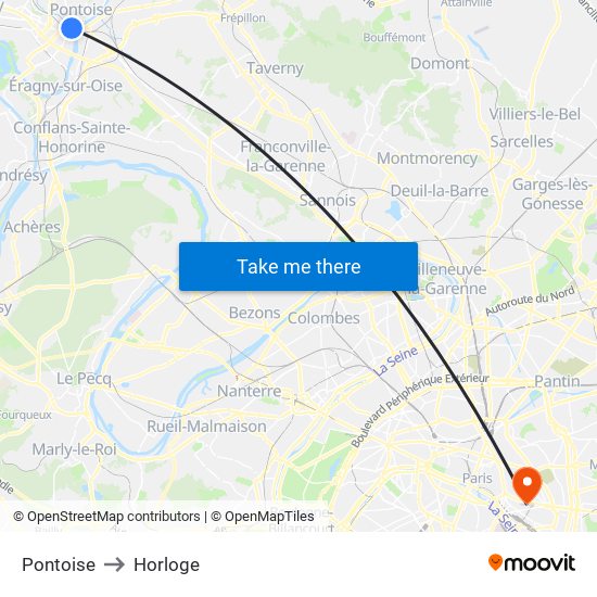 Pontoise to Horloge map