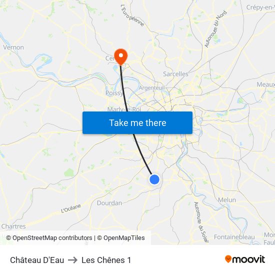 Château D'Eau to Les Chênes 1 map