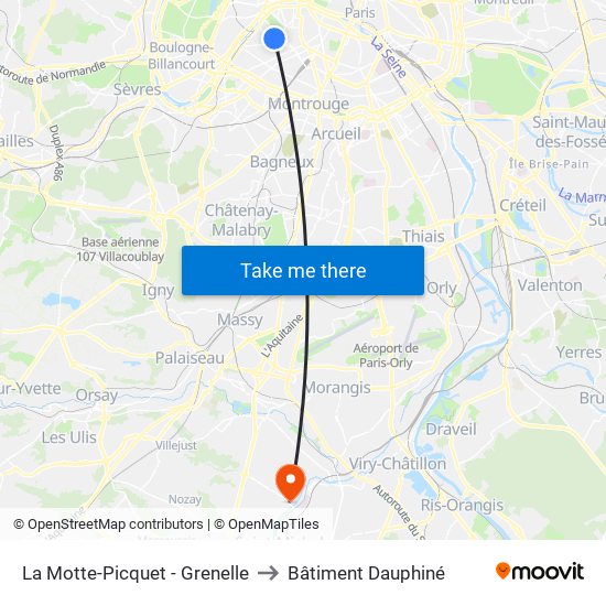 La Motte-Picquet - Grenelle to Bâtiment Dauphiné map