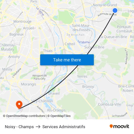 Noisy - Champs to Services Administratifs map