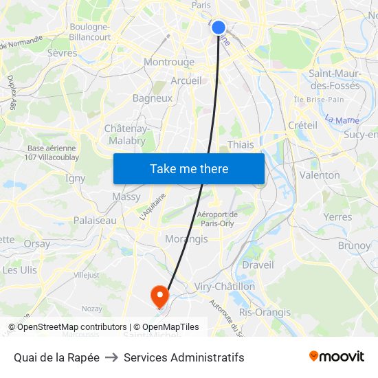 Quai de la Rapée to Services Administratifs map