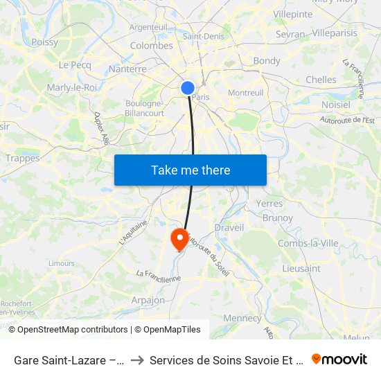 Gare Saint-Lazare – Havre to Services de Soins Savoie Et Touraine map