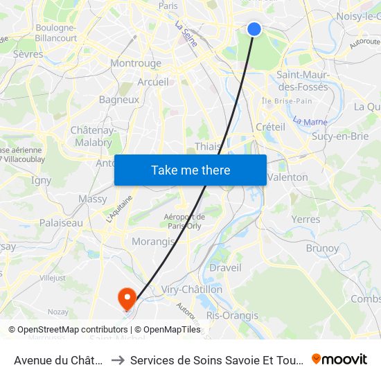 Avenue du Château to Services de Soins Savoie Et Touraine map