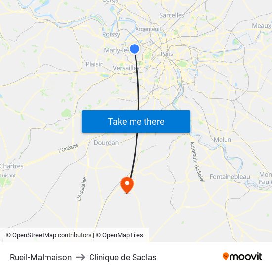 Rueil-Malmaison to Clinique de Saclas map