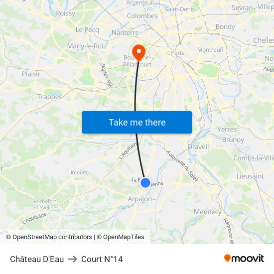 Château D'Eau to Court N°14 map