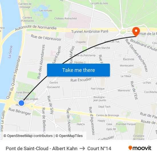 Pont de Saint-Cloud - Albert Kahn to Court N°14 map