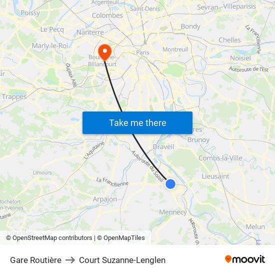 Gare Routière to Court Suzanne-Lenglen map