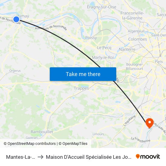 Mantes-La-Jolie to Maison D'Accueil Spécialisée Les Jours Heureux map