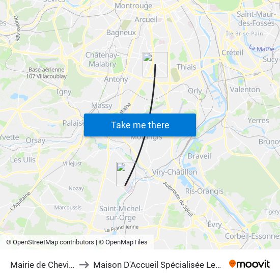 Mairie de Chevilly-Larue to Maison D'Accueil Spécialisée Les Jours Heureux map