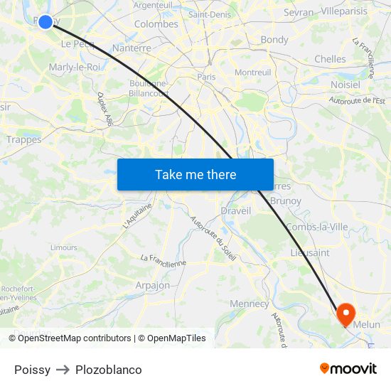 Poissy to Plozoblanco map