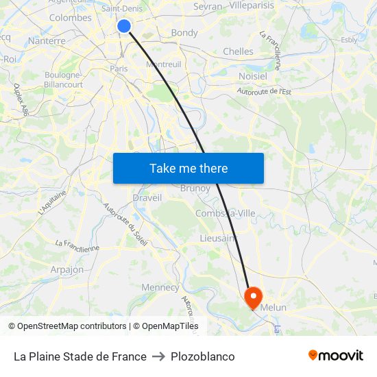 La Plaine Stade de France to Plozoblanco map