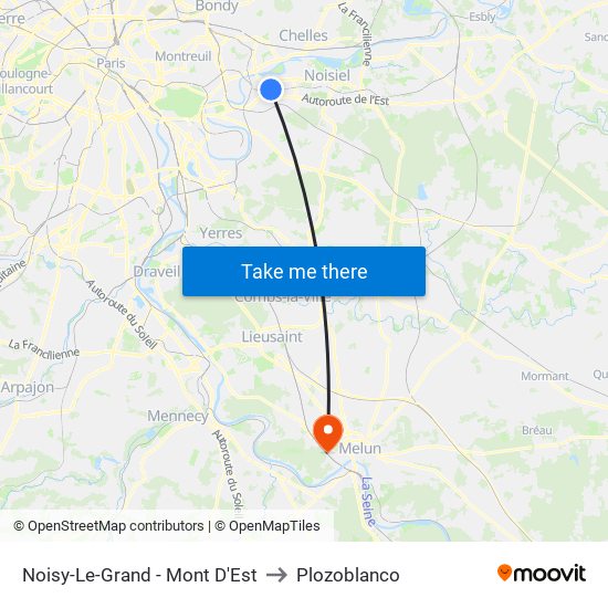Noisy-Le-Grand - Mont D'Est to Plozoblanco map