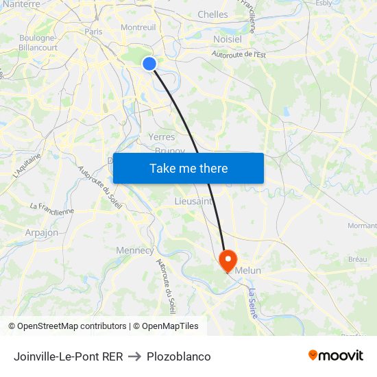 Joinville-Le-Pont RER to Plozoblanco map