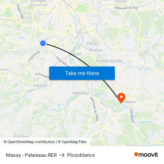 Massy - Palaiseau RER to Plozoblanco map