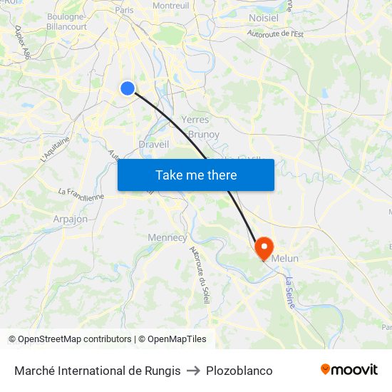 Marché International de Rungis to Plozoblanco map