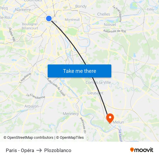 Paris - Opéra to Plozoblanco map