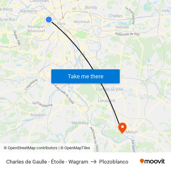 Charles de Gaulle - Étoile - Wagram to Plozoblanco map