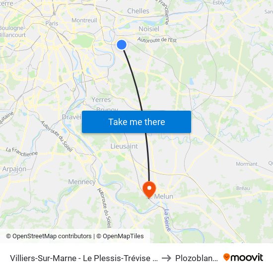 Villiers-Sur-Marne - Le Plessis-Trévise RER to Plozoblanco map