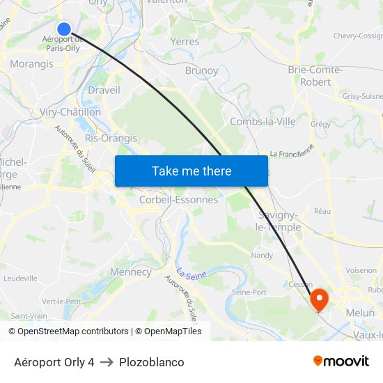 Aéroport Orly 4 to Plozoblanco map