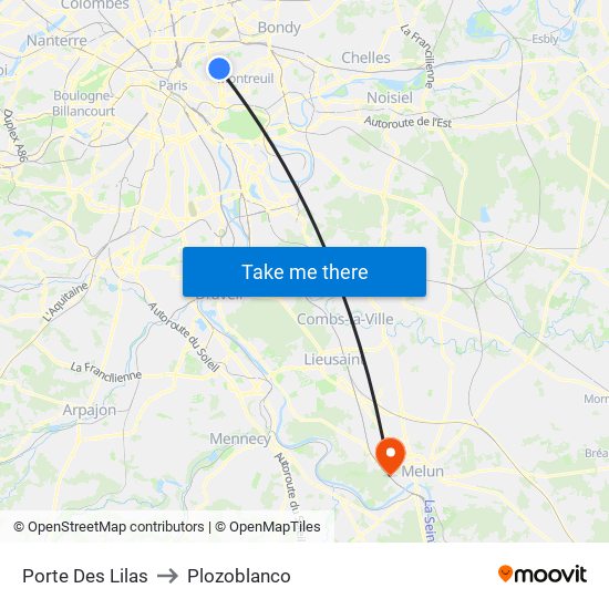 Porte Des Lilas to Plozoblanco map