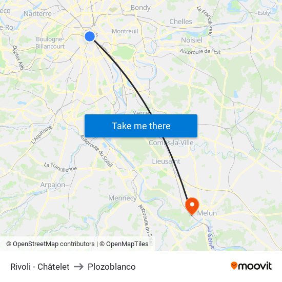 Rivoli - Châtelet to Plozoblanco map