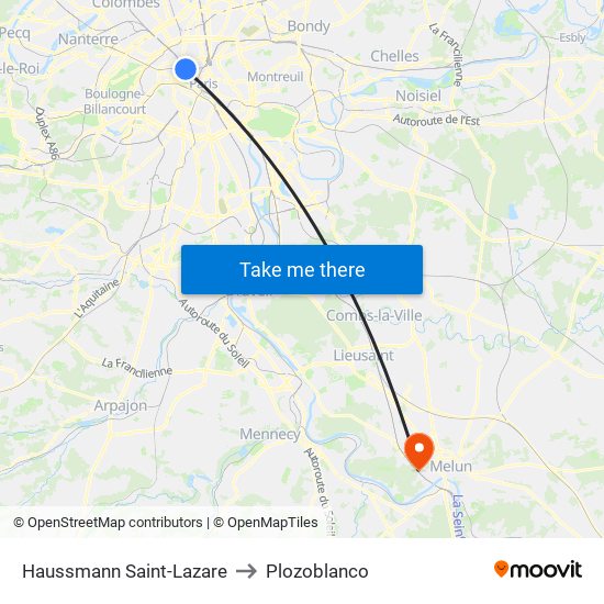 Haussmann Saint-Lazare to Plozoblanco map