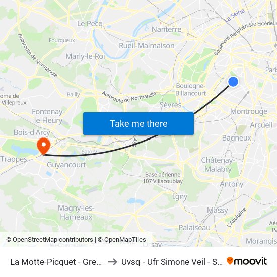 La Motte-Picquet - Grenelle to Uvsq - Ufr Simone Veil - Santé map