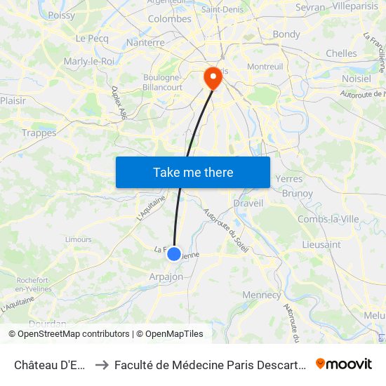 Château D'Eau to Faculté de Médecine Paris Descartes map