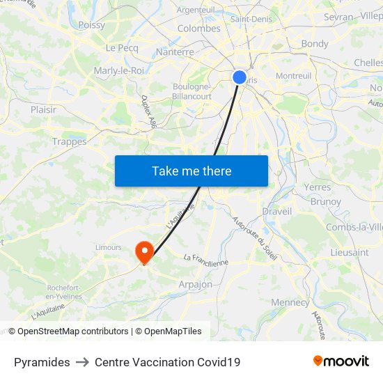 Pyramides to Centre Vaccination Covid19 map