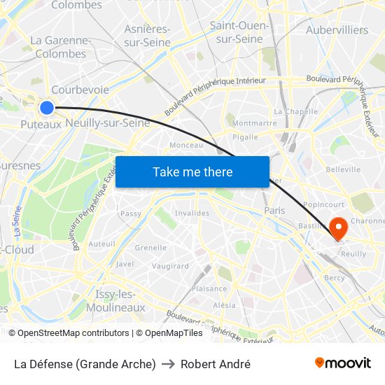 La Défense (Grande Arche) to Robert André map
