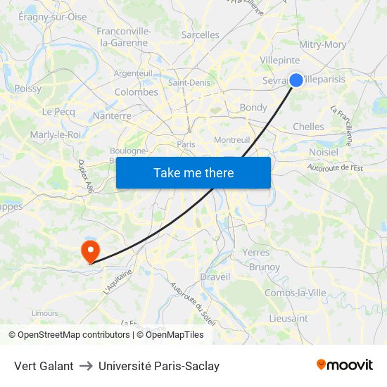 Vert Galant to Université Paris-Saclay map