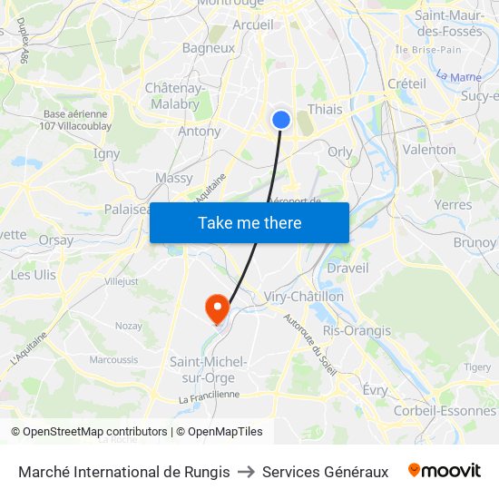 Marché International de Rungis to Services Généraux map