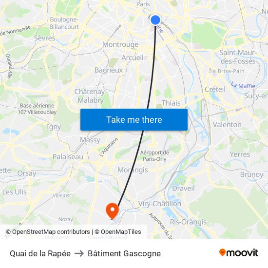 Quai de la Rapée to Bâtiment Gascogne map