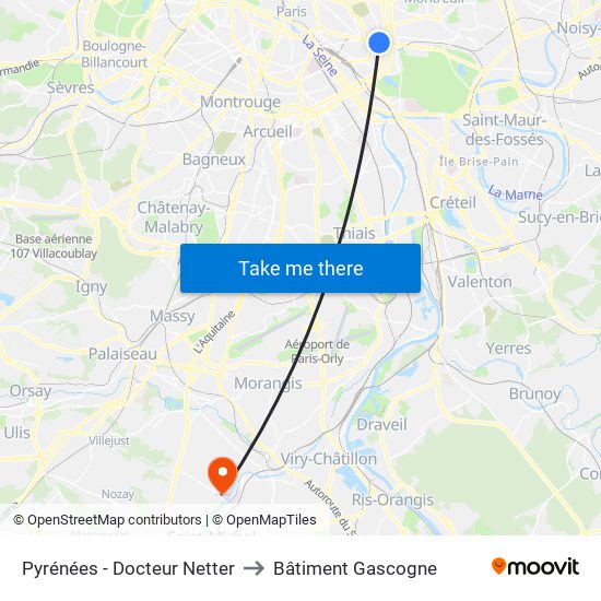 Pyrénées - Docteur Netter to Bâtiment Gascogne map