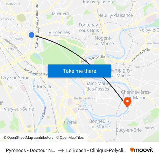 Pyrénées - Docteur Netter to Le Beach - Clinique-Polyclinique map