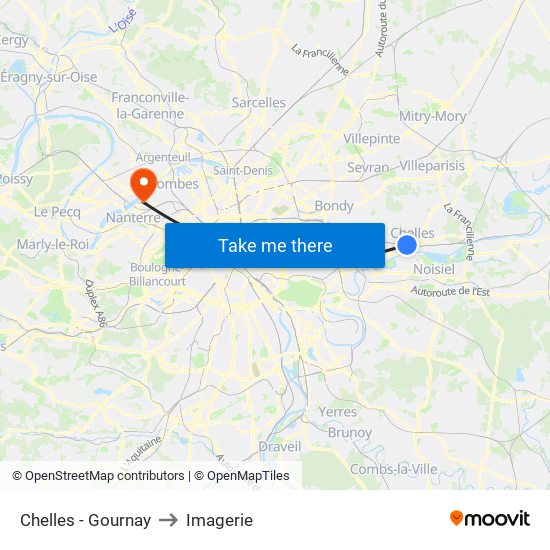 Chelles - Gournay to Imagerie map
