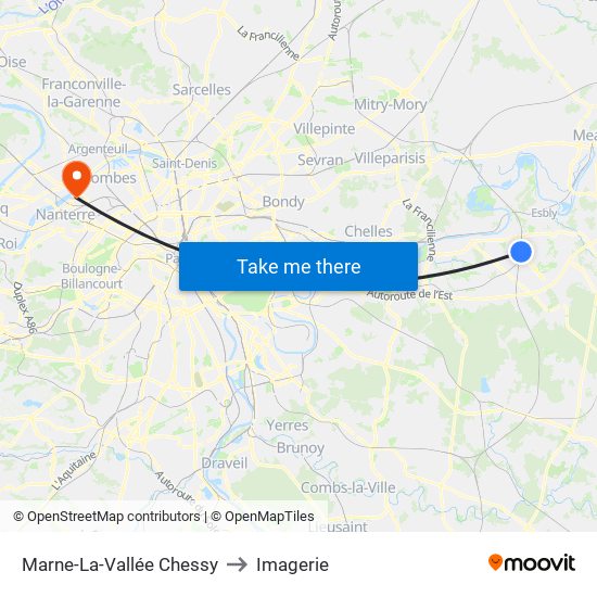 Marne-La-Vallée Chessy to Imagerie map