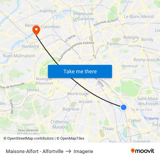 Maisons-Alfort - Alfortville to Imagerie map